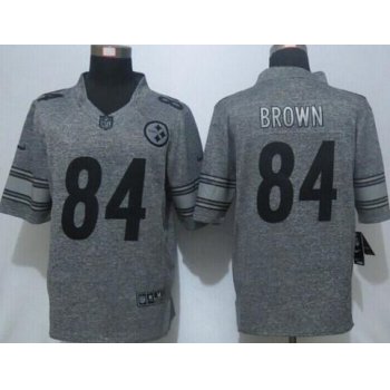 Nike Pittsburgh Steelers #84 Antonio Brown Nike Gray Gridiron 2015 NFL Gray Limited Jersey