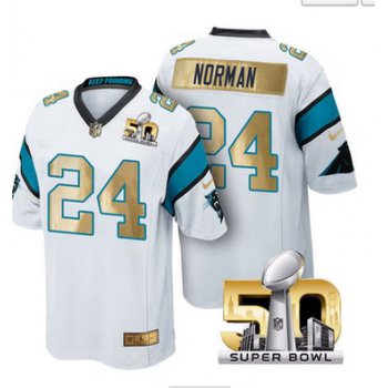 Pre Order Carolina Panthers Jersey 24 Josh Norman White Super Bowl 50th Limited Jerseys