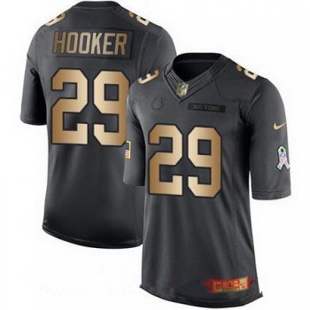Men's 2017 NFL Draft Indianapolis Colts #29 Malik Hooker Anthracite Gold 2016 Salute To Service Stitched NFL Nike Limited Jersey