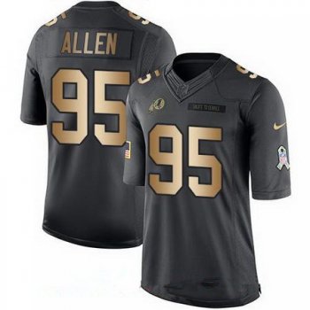 Men's Washington Redskins #95 Jonathan Allen Anthracite Gold 2016 Salute To Service Stitched NFL Nike Limited Jersey