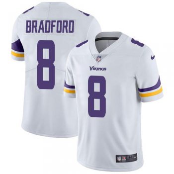 Nike Minnesota Vikings #8 Sam Bradford White Men's Stitched NFL Vapor Untouchable Limited Jersey