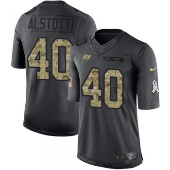 Nike Tampa Bay Buccaneers #40 Mike Alstott Black Men's Stitched NFL Limited 2016 Salute to Service Jersey