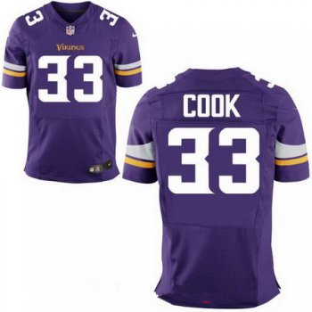 Men's 2017 NFL Draft Minnesota Vikings #33 Dalvin Cook Purple Team Color Stitched NFL Nike Elite Jersey