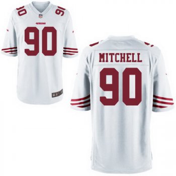 Men's San Francisco 49ers #90 Earl Mitchell White Road Stitched NFL Nike Game Jersey