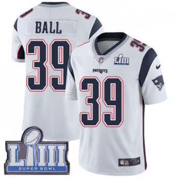 #39 Limited Montee Ball White Nike NFL Road Men's Jersey New England Patriots Vapor Untouchable Super Bowl LIII Bound