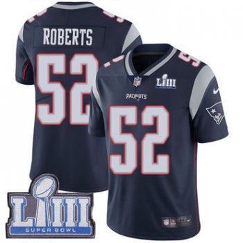 #52 Limited Elandon Roberts Navy Blue Nike NFL Home Men's Jersey New England Patriots Vapor Untouchable Super Bowl LIII Bound