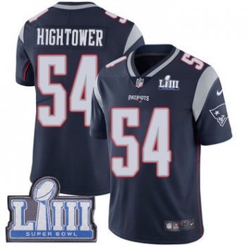 #54 Limited Dont'a Hightower Navy Blue Nike NFL Home Men's Jersey New England Patriots Vapor Untouchable Super Bowl LIII Bound