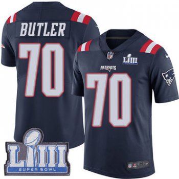 #70 Limited Adam Butler Navy Blue Nike NFL Men's Jersey New England Patriots Rush Vapor Untouchable Super Bowl LIII Bound