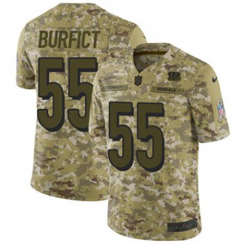 Nike Bengals #55 Vontaze Burfict Camo Men's Stitched NFL Limited 2018 Salute To Service Jersey