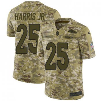 Nike Broncos #25 Chris Harris Jr Camo Men's Stitched NFL Limited 2018 Salute To Service Jersey