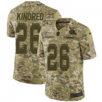 Nike Browns #26 Derrick Kindred Camo Men's Stitched NFL Limited 2018 Salute To Service Jersey