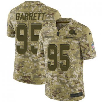 Nike Browns #95 Myles Garrett Camo Men's Stitched NFL Limited 2018 Salute To Service Jersey
