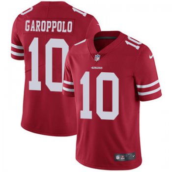 Men's Nike San Francisco 49ers #10 Jimmy Garoppolo Red Team Color Stitched NFL Vapor Untouchable Limited Jersey