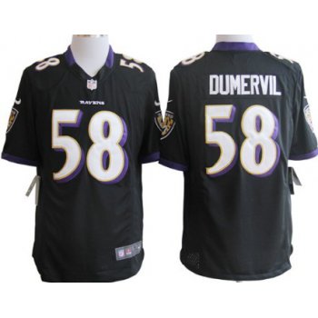 Nike Baltimore Ravens #58 Elvis Dumervil Black Limited Jersey