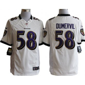Nike Baltimore Ravens #58 Elvis Dumervil White Game Jersey