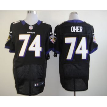 Nike Baltimore Ravens #74 Michael Oher Black Elite Jersey