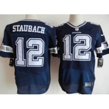 Nike Dallas Cowboys #12 Roger Staubach Blue Elite Jersey