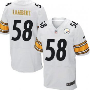 Nike Pittsburgh Steelers #58 Jack Lambert White Elite Jersey