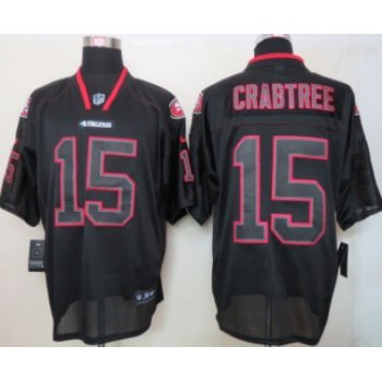Nike San Francisco 49ers #15 Michael Crabtree Lights Out Black Elite Jersey