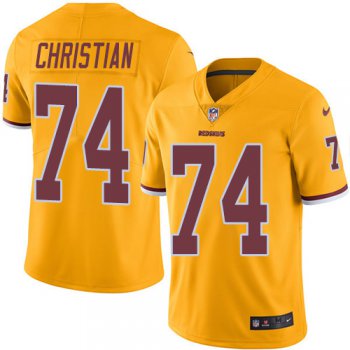 Nike Washington Redskins #74 Geron Christian Gold Men's Stitched NFL Limited Rush Jersey