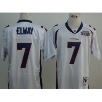 Denver Broncos #7 John Elway White Super Bowl Throwback Jersey