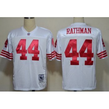 San Francisco 49ers #44 Tom Rathman White Throwback Jersey