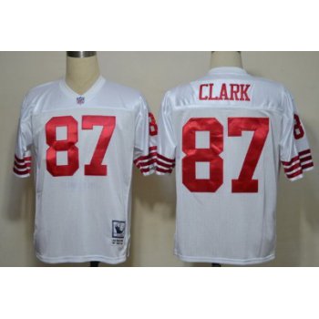 San Francisco 49ers #87 Dwight Clark White Throwback Jersey