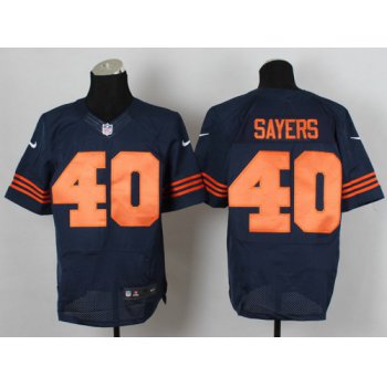 Nike Chicago Bears #40 Gale Sayers Blue With Orange Elite Jersey