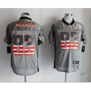 Nike Denver Broncos #83 Wes Welker 2014 USA Flag Fashion Gray Elite Jersey