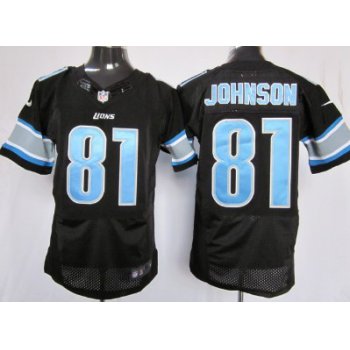 Nike Detroit Lions #81 Calvin Johnson Black Elite Jersey