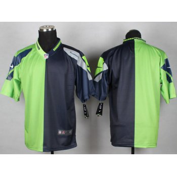Nike Seattle Seahawks Blank Green/Navy Blue Two Tone Elite Jersey