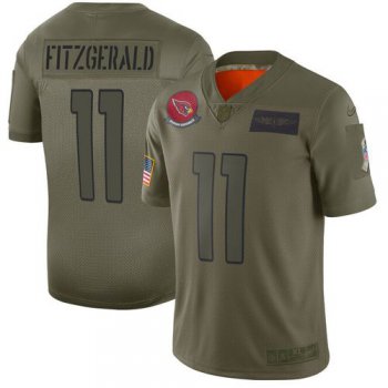 Men Arizona Cardinals 11 Fitzgerald Green Nike Olive Salute To Service Limited NFL Jerseys