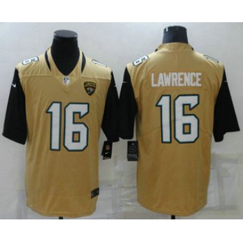 Men's Jacksonville Jaguars #16 Trevor Lawrence Gold 2016 Color Rush Stitched NFL Nike Limited Jersey