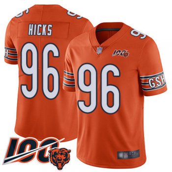 Nike Chicago Bears Men's #96 Akiem Hicks Orange Alternate 100th Season Limited Jersey