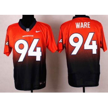 Nike Denver Broncos #94 DeMarcus Ware Orange/Navy Fadeaway Elite Jersey