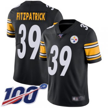 Steelers #39 Minkah Fitzpatrick Black Team Color Men's Stitched Football 100th Season Vapor Limited Jersey