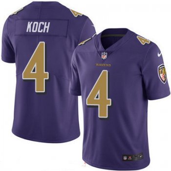 Men's Baltimore Ravens #4 Sam Koch Purple 2016 Color Rush Stitched NFL Nike Limited Jersey