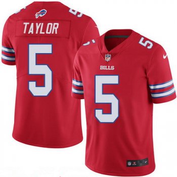Men's Buffalo Bills Rush #5 Tyrod Taylor Red 2016 Color Rush Stitched NFL Nike Limited Jersey