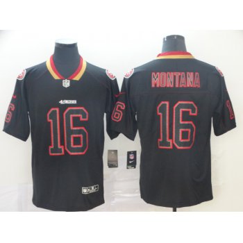 Nike 49ers 16 Joe Montana Black Shadow Legend Limited Jersey