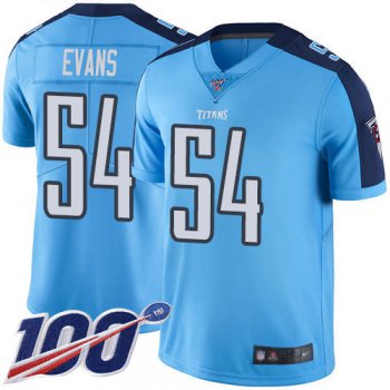 Nike Titans #54 Rashaan Evans Light Blue Men's Stitched NFL Limited Rush 100th Season Jersey