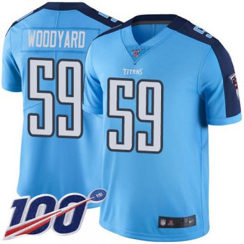 Nike Titans #59 Wesley Woodyard Light Blue Men's Stitched NFL Limited Rush 100th Season Jersey