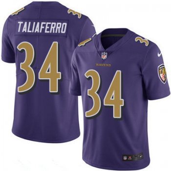 Men's Baltimore Ravens #34 Lorenzo Taliaferro Purple 2016 Color Rush Stitched NFL Nike Limited Jersey