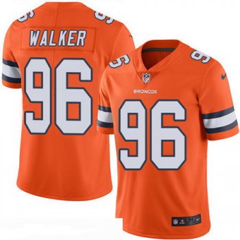 Men's Denver Broncos #96 Vance Walker Orange 2016 Color Rush Stitched NFL Nike Limited Jersey