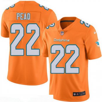Men's Miami Dolphins #22 Isaiah Pead Orange 2016 Color Rush Stitched NFL Nike Limited Jersey