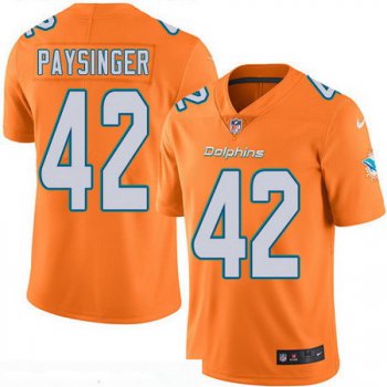 Men's Miami Dolphins #42 cer Paysinger Orange 2016 Color Rush Stitched NFL Nike Limited Jersey