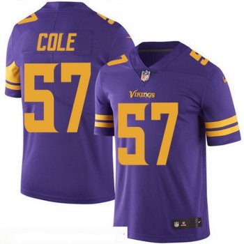 Men's Minnesota Vikings #57 Audie Cole Purple 2016 Color Rush Stitched NFL Nike Limited Jersey
