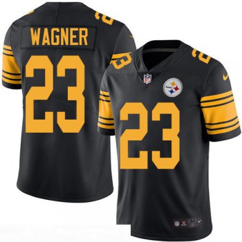 Men's Pittsburgh Steelers #23 Mike Wagner Retired Black 2016 Color Rush Stitched NFL Nike Limited Jersey