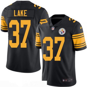 Men's Pittsburgh Steelers #37 Carnell Lake Retired Black 2016 Color Rush Stitched NFL Nike Limited Jersey