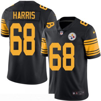 Men's Pittsburgh Steelers #68 Ryan Harris Black 2016 Color Rush Stitched NFL Nike Limited Jersey