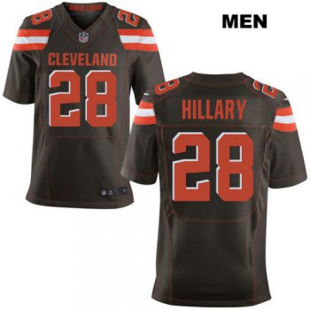 Nike Cleveland Browns #28 Darius Hillary Brown Stitched NFL Elite Jersey